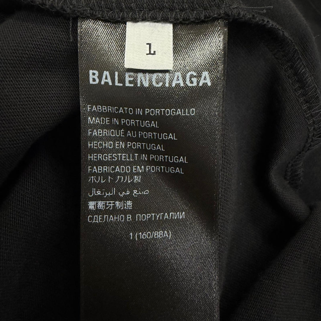 Excellent BALENCIAGA Short sleeve T-shirt Layered Sports logo Tee black