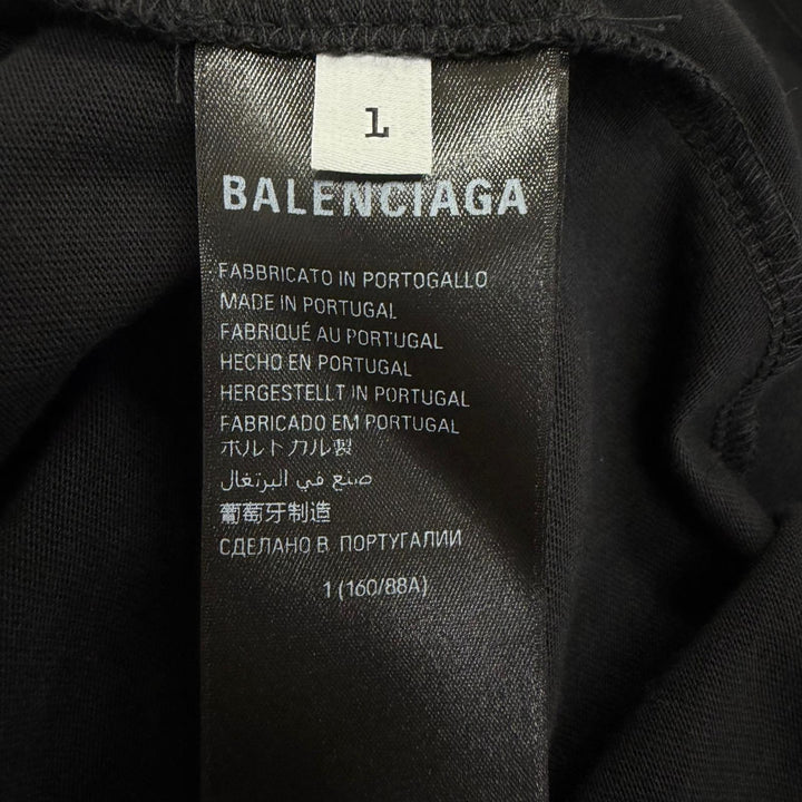 Excellent BALENCIAGA Short sleeve T-shirt Layered Sports logo Tee black