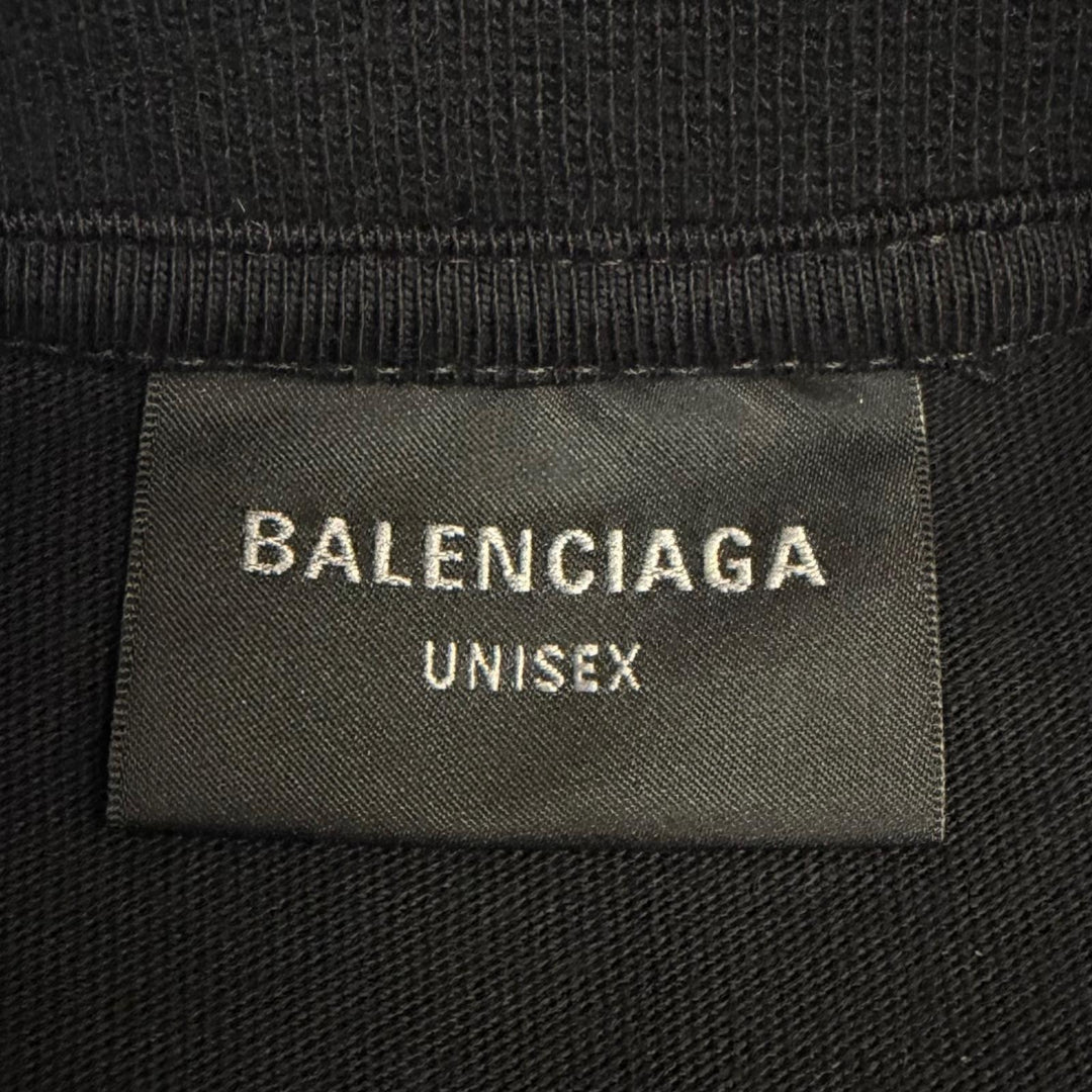 Excellent BALENCIAGA Short sleeve T-shirt Layered Sports logo Tee black