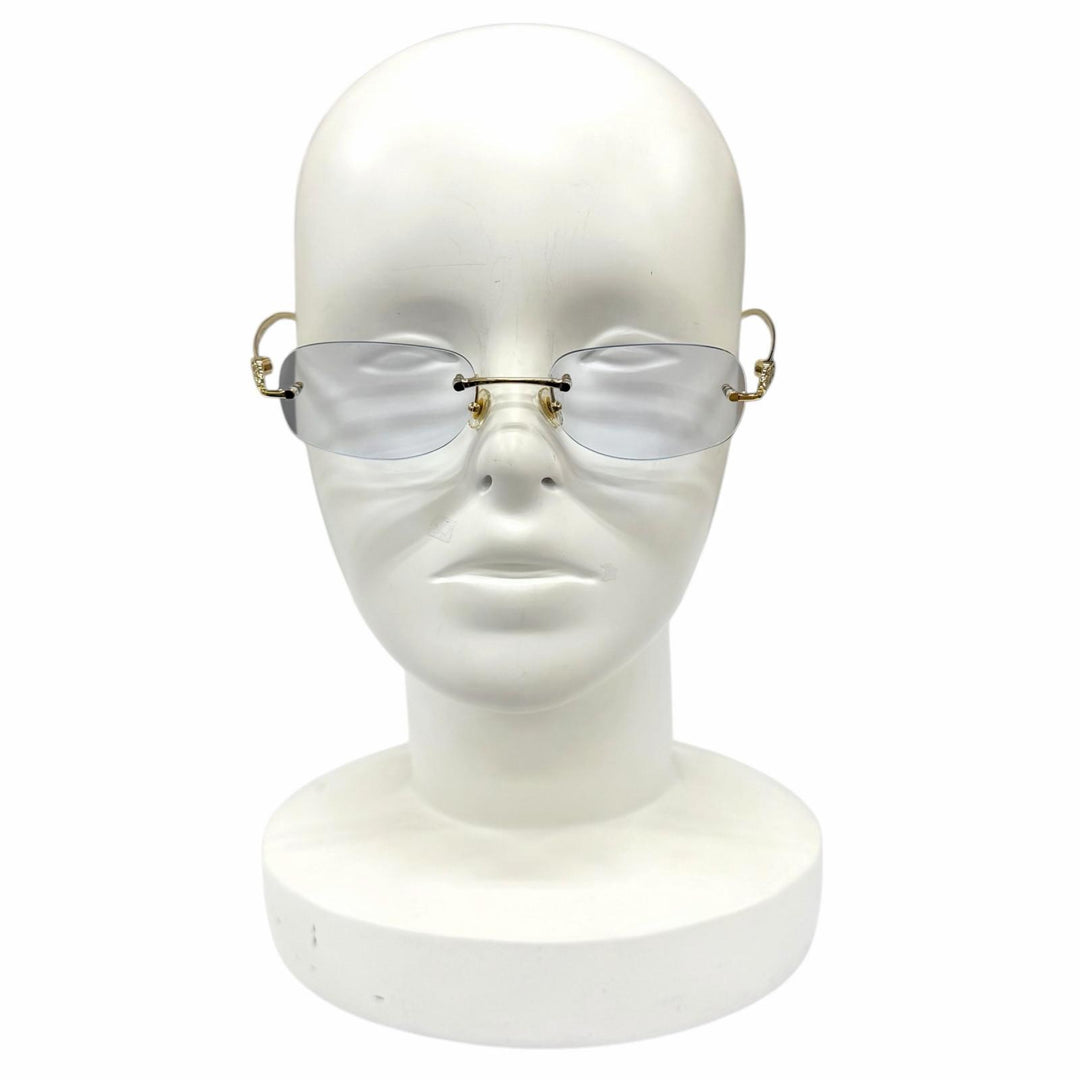Excellent Cartier Glasses PANTHERE Rimless Two-Point Glasses gold Women