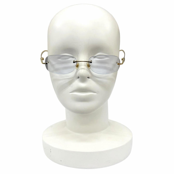 Excellent Cartier Glasses PANTHERE Rimless Two-Point Glasses gold Women