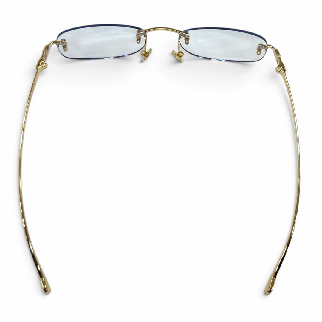 Excellent Cartier Glasses PANTHERE Rimless Two-Point Glasses gold Women