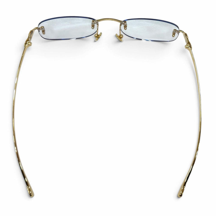 Excellent Cartier Glasses PANTHERE Rimless Two-Point Glasses gold Women