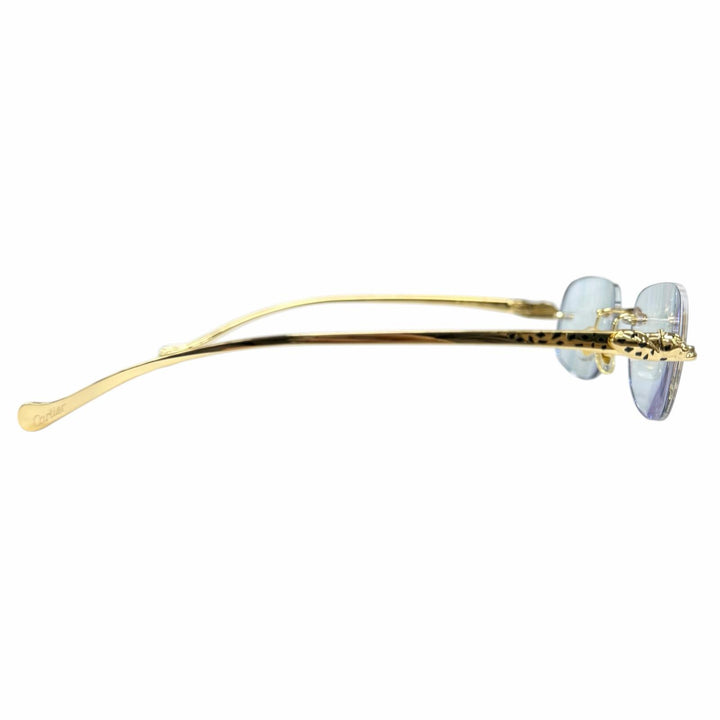 Excellent Cartier Glasses PANTHERE Rimless Two-Point Glasses gold Women