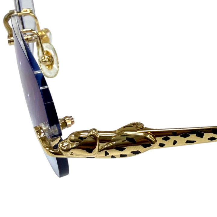 Excellent Cartier Glasses PANTHERE Rimless Two-Point Glasses gold Women