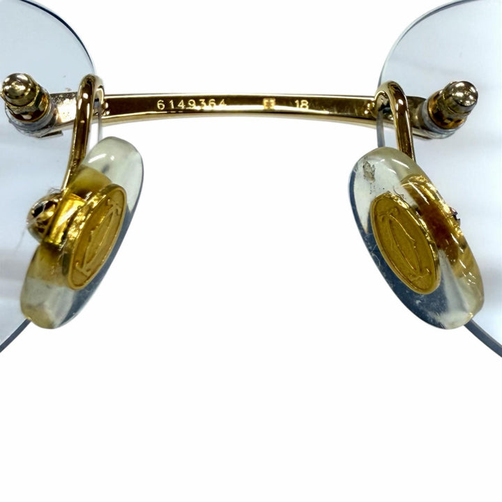 Excellent Cartier Glasses PANTHERE Rimless Two-Point Glasses gold Women