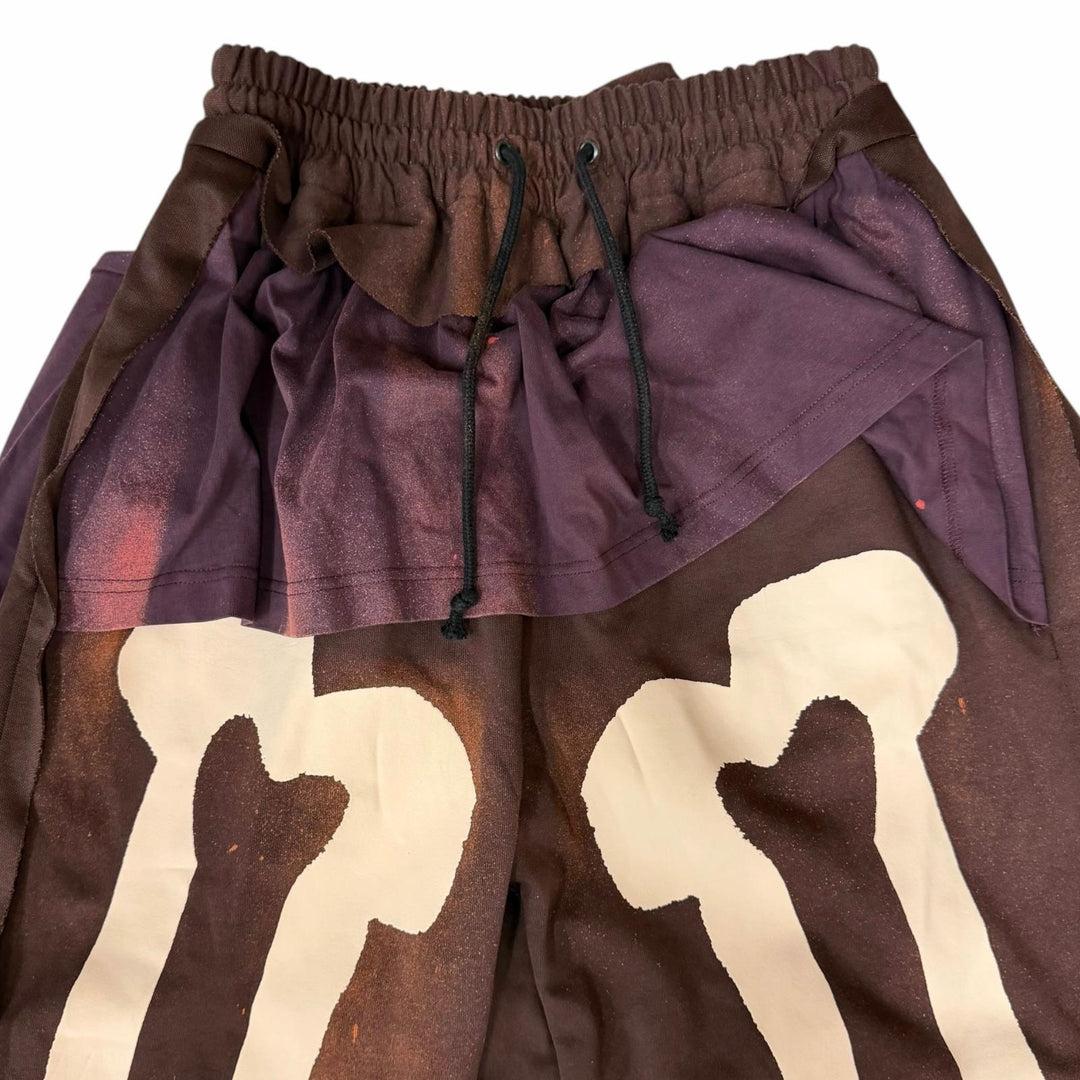 Pristine SANKUANZ Pants Skeleton Print Deconstructed Sweat pants Bone Sweat