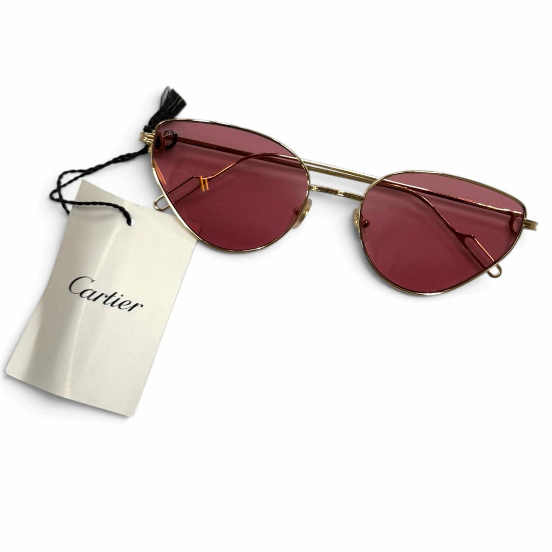 Pristine Cartier Glasses Première de Cartier 2C Decor Cat's Eye Red CT0155S