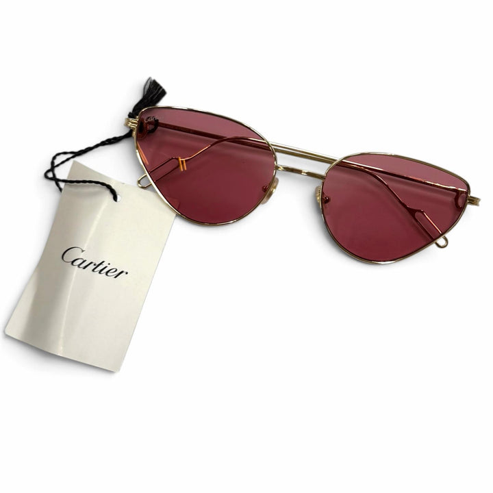 Pristine Cartier Glasses Première de Cartier 2C Decor Cat's Eye Red CT0155S