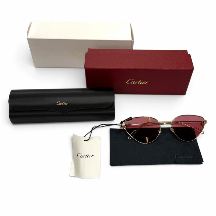 Pristine Cartier Glasses Première de Cartier 2C Decor Cat's Eye Red CT0155S