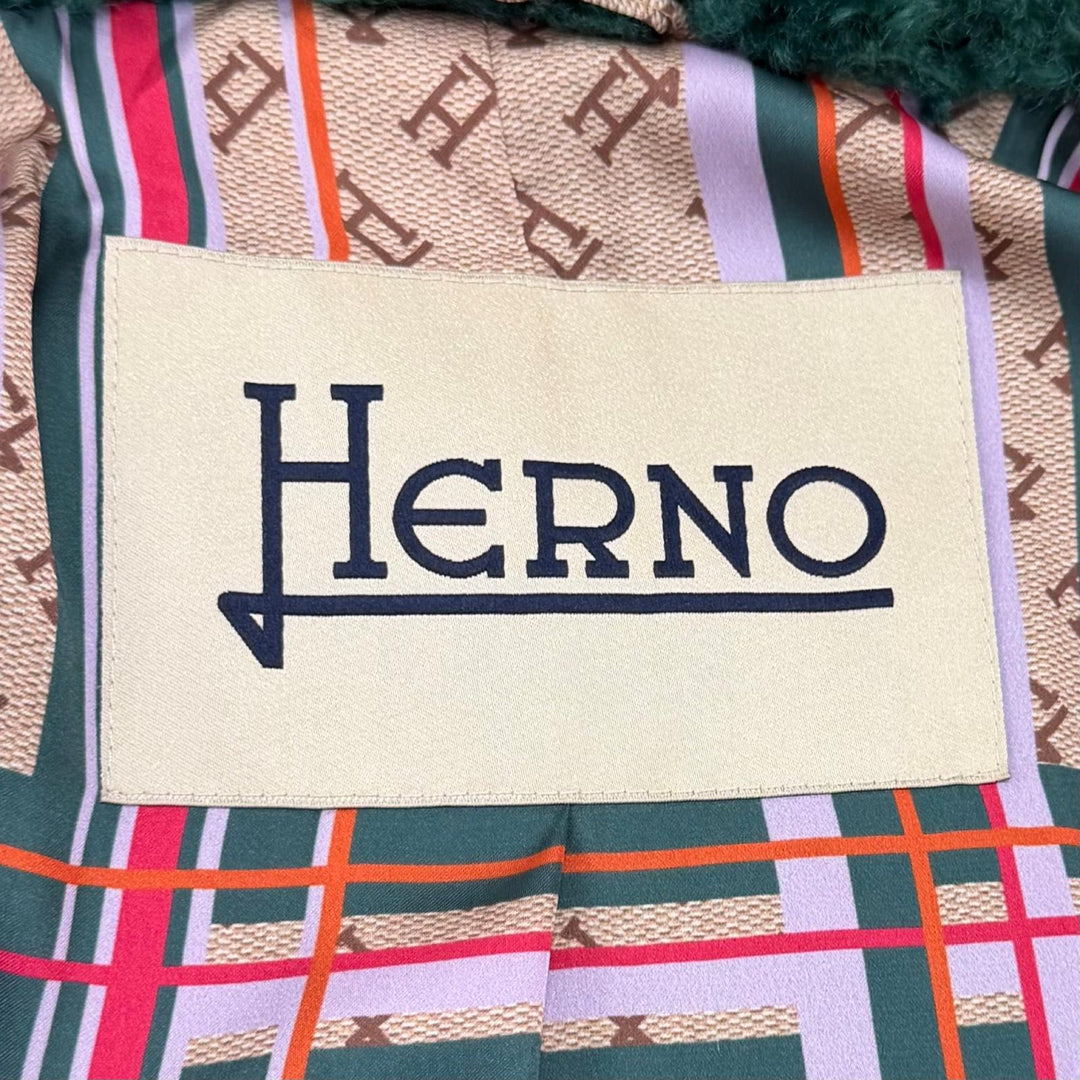 Excellent Herno coat CURLY FAUX FUR OVERSIZE FIT COAT polyester 40 CA000500D