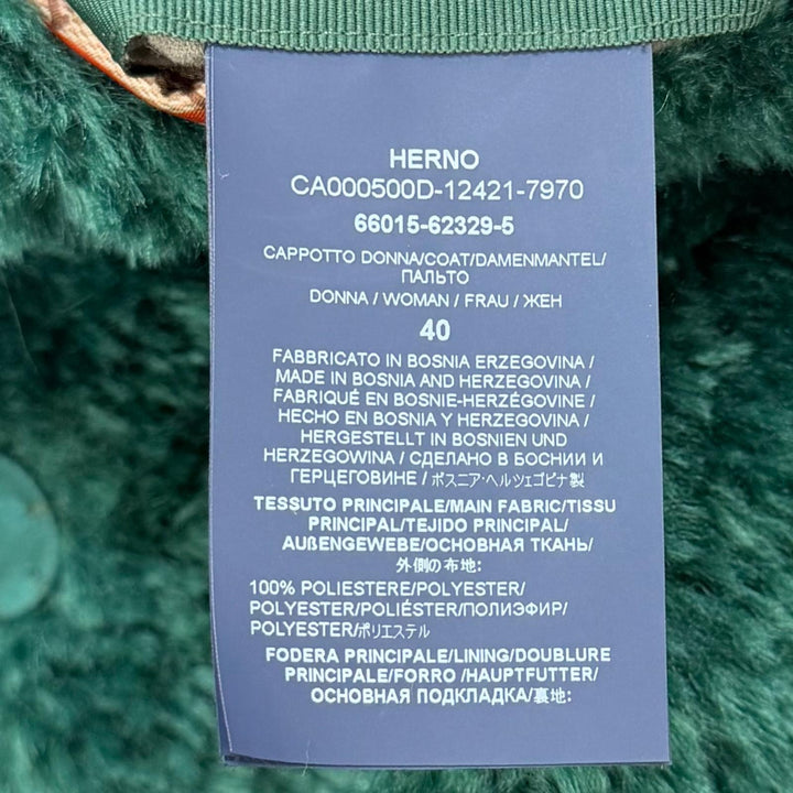Excellent Herno coat CURLY FAUX FUR OVERSIZE FIT COAT polyester 40 CA000500D