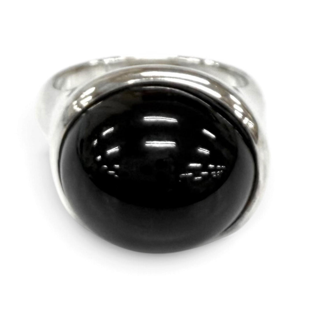 Excellent TIFFANY&Co. Ring ring cabochon ring black AG925 Equivalent to JP17