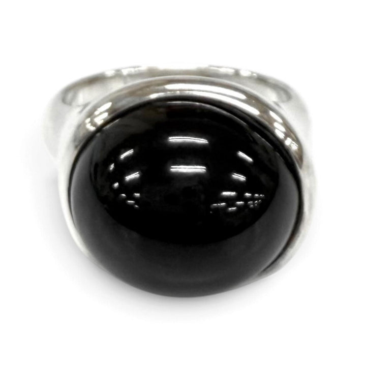 Excellent TIFFANY&Co. Ring ring cabochon ring black AG925 Equivalent to JP17
