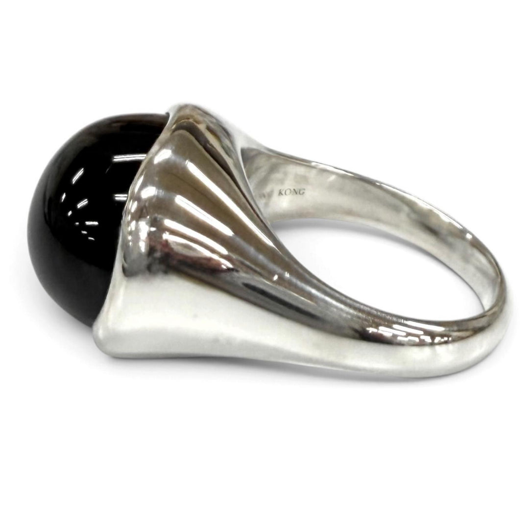 Excellent TIFFANY&Co. Ring ring cabochon ring black AG925 Equivalent to JP17