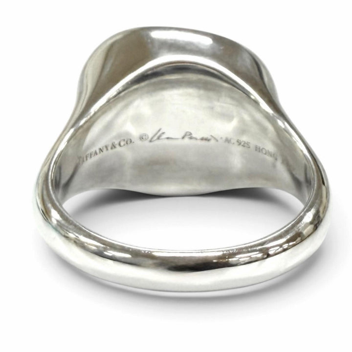 Excellent TIFFANY&Co. Ring ring cabochon ring black AG925 Equivalent to JP17
