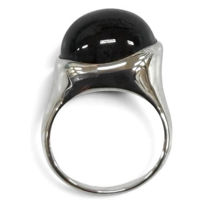 Excellent TIFFANY&Co. Ring ring cabochon ring black AG925 Equivalent to JP17