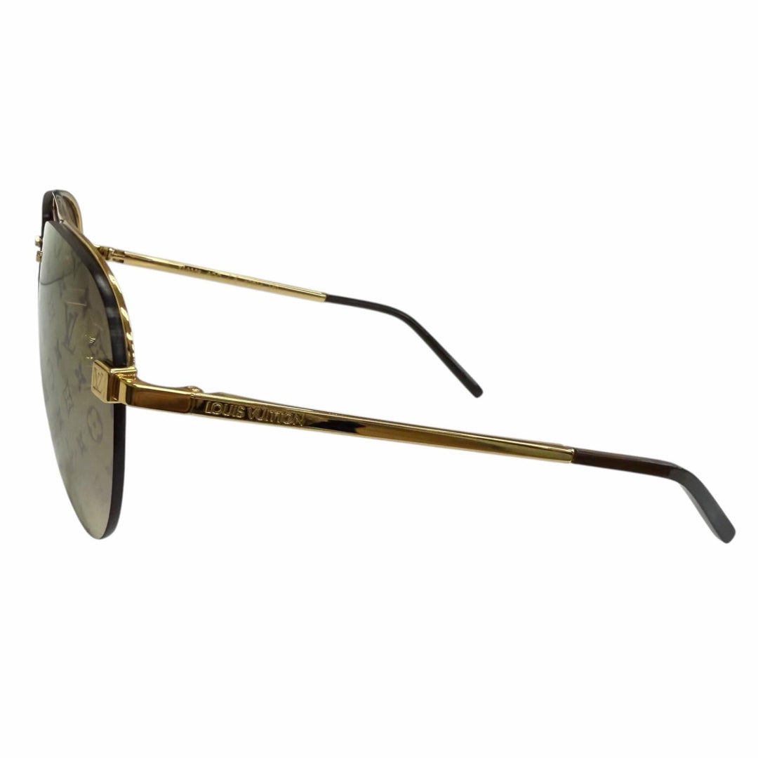 Excellent LOUIS VUITTON sunglasses clock wise Monogram gold