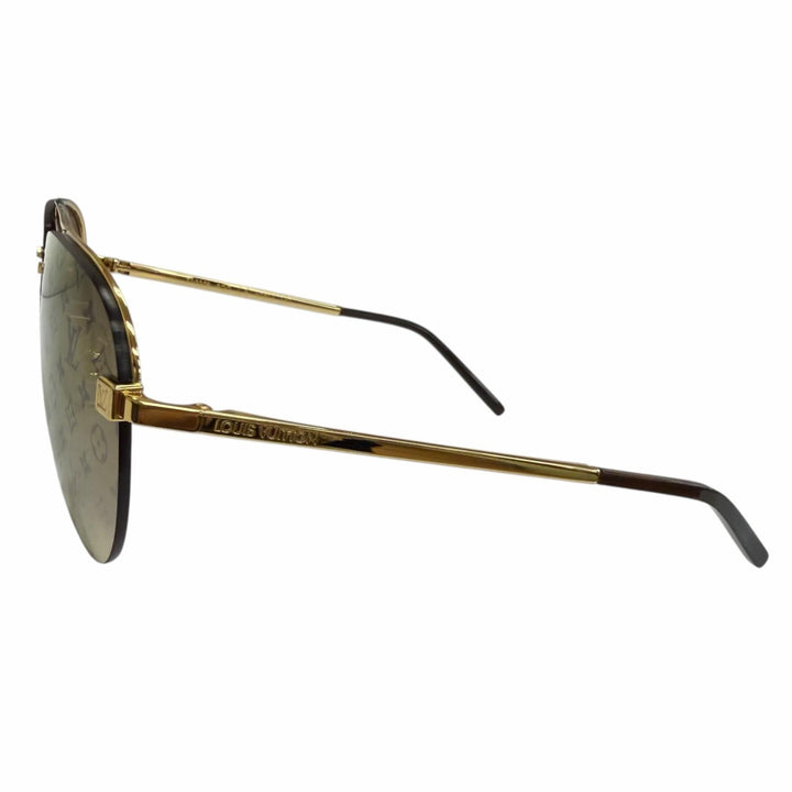 Excellent LOUIS VUITTON sunglasses clock wise Monogram gold