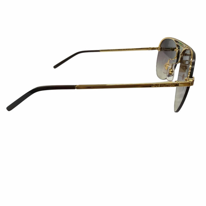 Excellent LOUIS VUITTON sunglasses clock wise Monogram gold