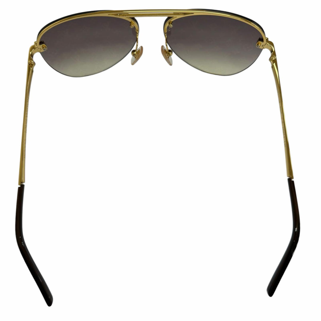 Excellent LOUIS VUITTON sunglasses clock wise Monogram gold