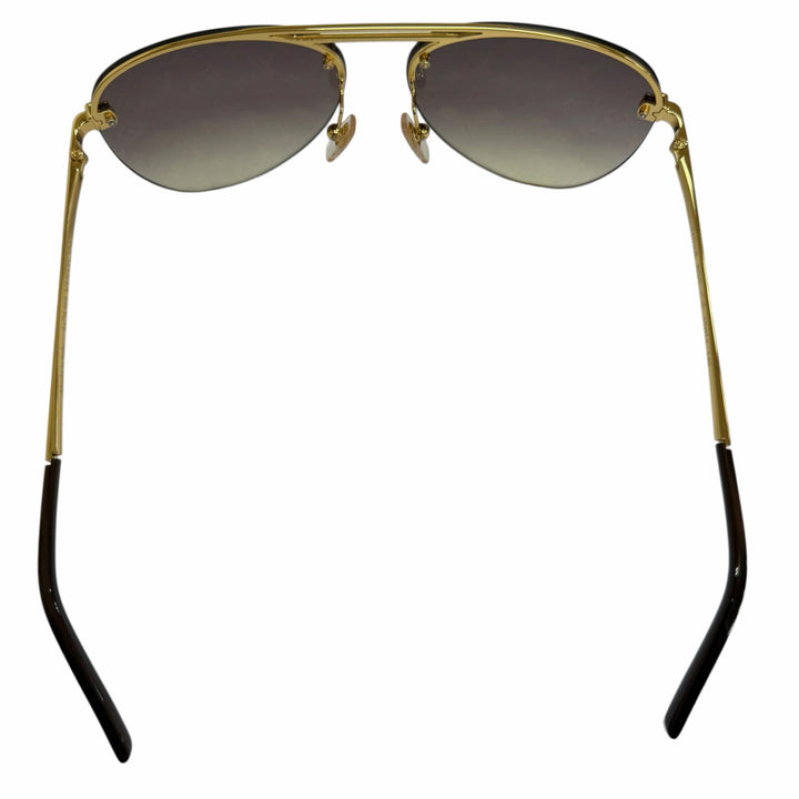 Excellent LOUIS VUITTON sunglasses clock wise Monogram gold