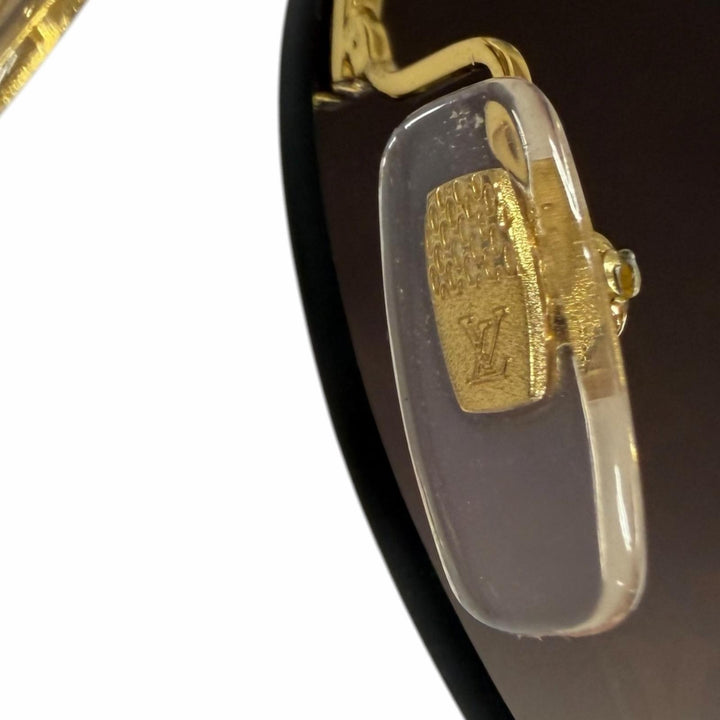 Excellent LOUIS VUITTON sunglasses clock wise Monogram gold