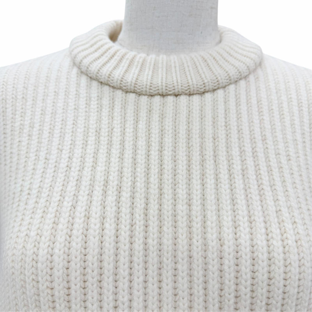 Great LOUIS VUITTON knit Oversized silhouette, two-tone white wool Women XS