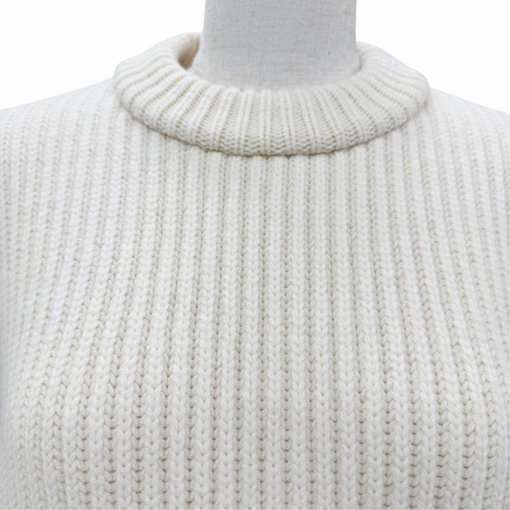 Great LOUIS VUITTON knit Oversized silhouette, two-tone white wool Women XS