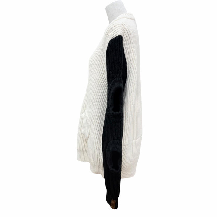 Great LOUIS VUITTON knit Oversized silhouette, two-tone white wool Women XS