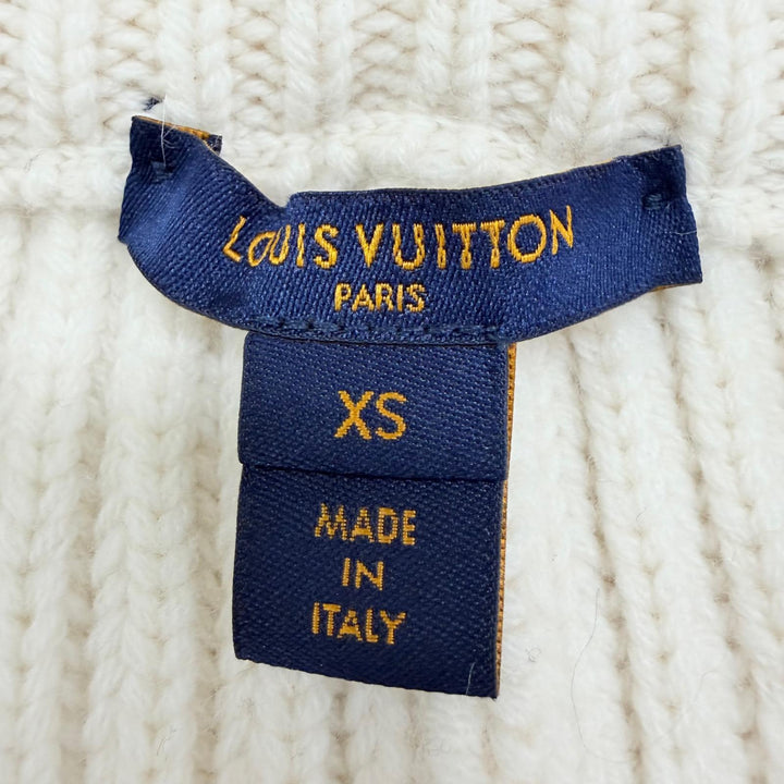 Great LOUIS VUITTON knit Oversized silhouette, two-tone white wool Women XS