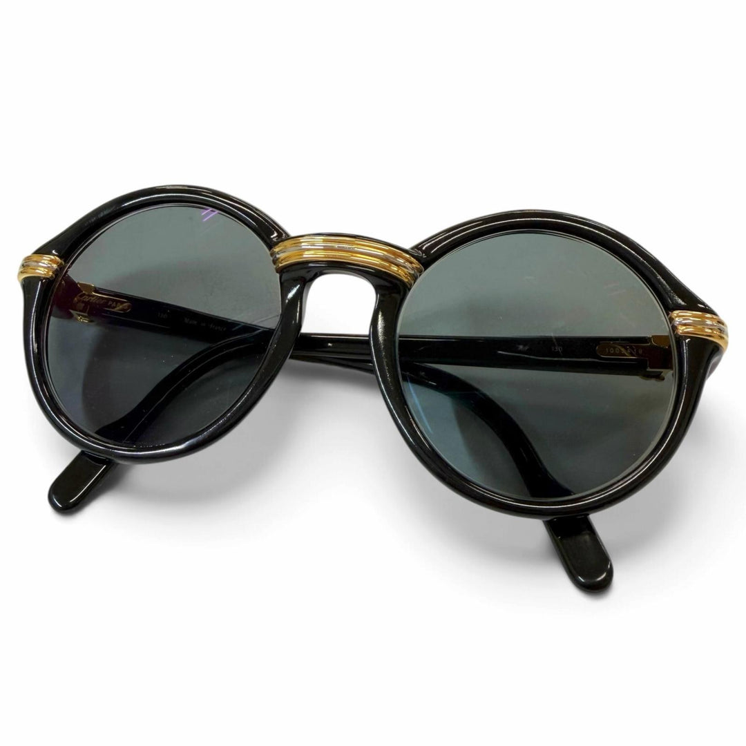Great Cartier sunglasses Rare Cabriolet Round Eyewear black mens