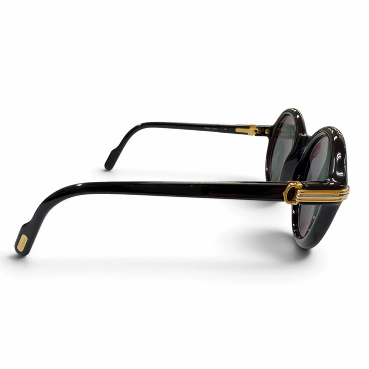Great Cartier sunglasses Rare Cabriolet Round Eyewear black mens