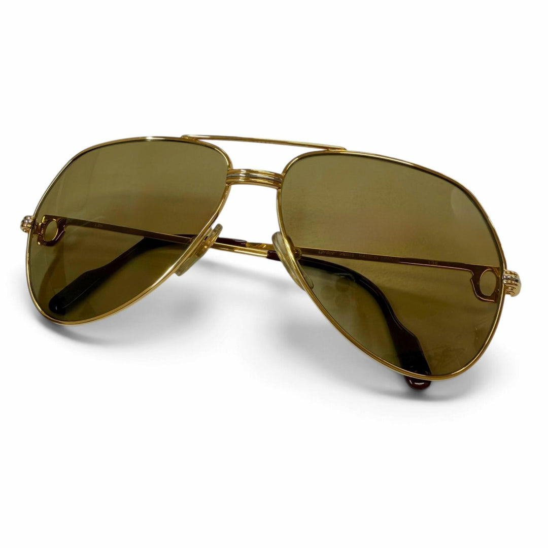 Excellent Cartier sunglasses Trinity Two Bridges Teardrop gold mens