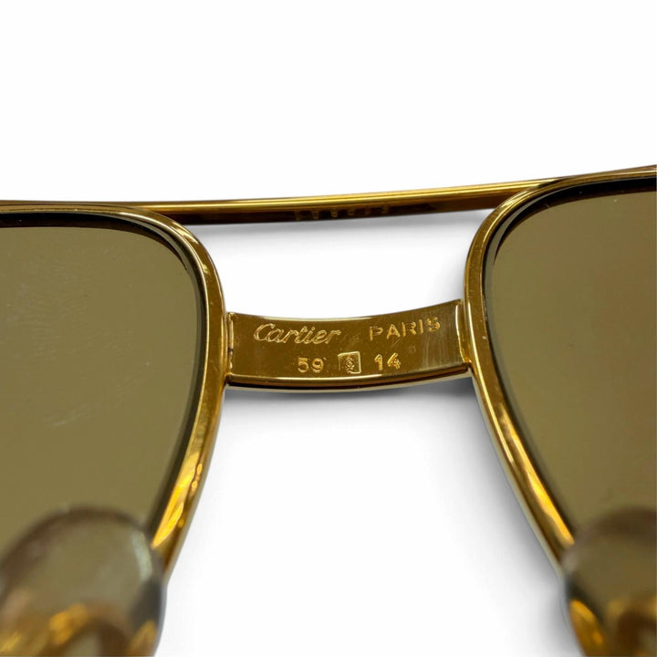 Excellent Cartier sunglasses Trinity Two Bridges Teardrop gold mens