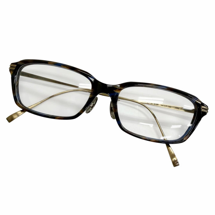 Great 金子眼鏡 Glasses Marble Pattern Square Frame Brown Titanium mens KJ-36