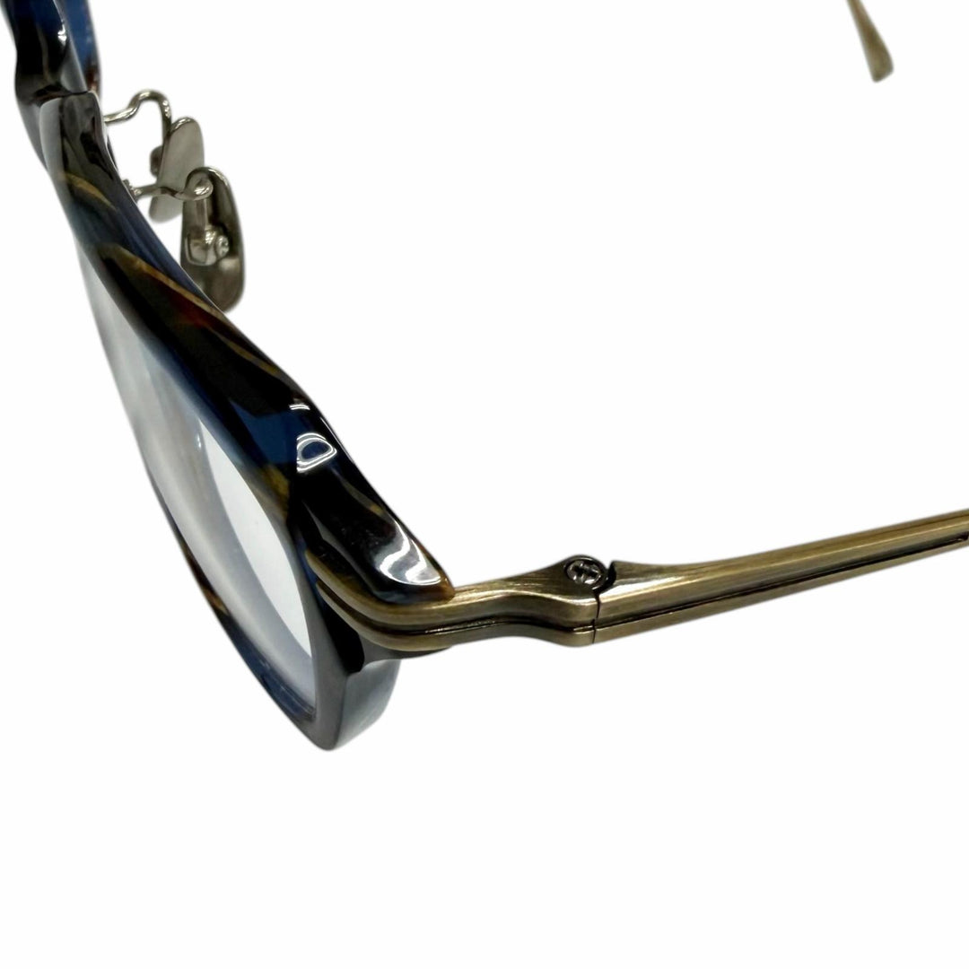 Great 金子眼鏡 Glasses Marble Pattern Square Frame Brown Titanium mens KJ-36
