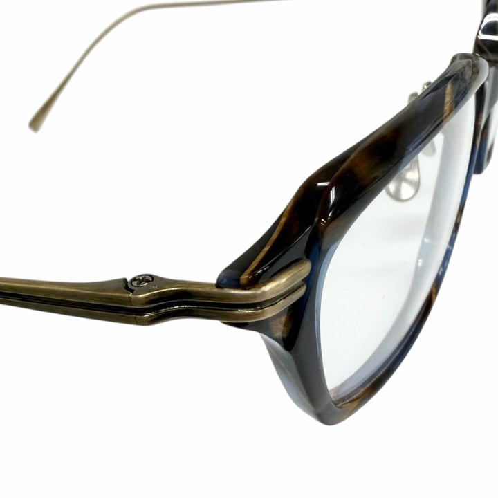 Great 金子眼鏡 Glasses Marble Pattern Square Frame Brown Titanium mens KJ-36