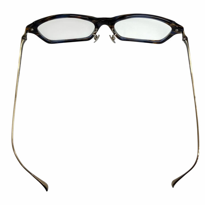Great 金子眼鏡 Glasses Marble Pattern Square Frame Brown Titanium mens KJ-36