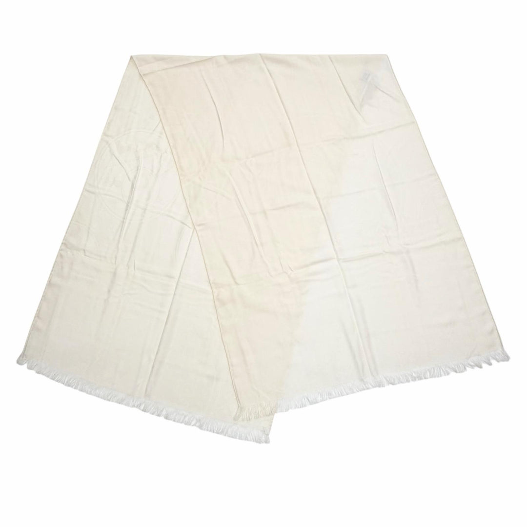 Pristine HERMES Stall New Libris Large shawl with fringe cream cashmere Women