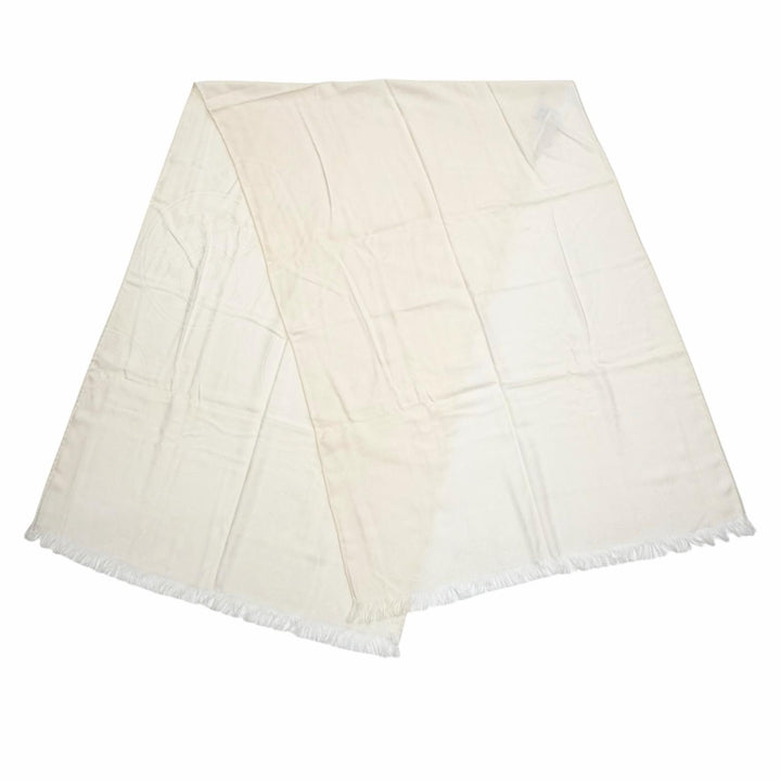 Pristine HERMES Stall New Libris Large shawl with fringe cream cashmere Women