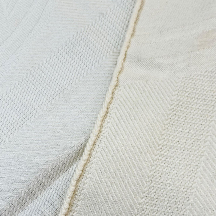 Pristine HERMES Stall New Libris Large shawl with fringe cream cashmere Women