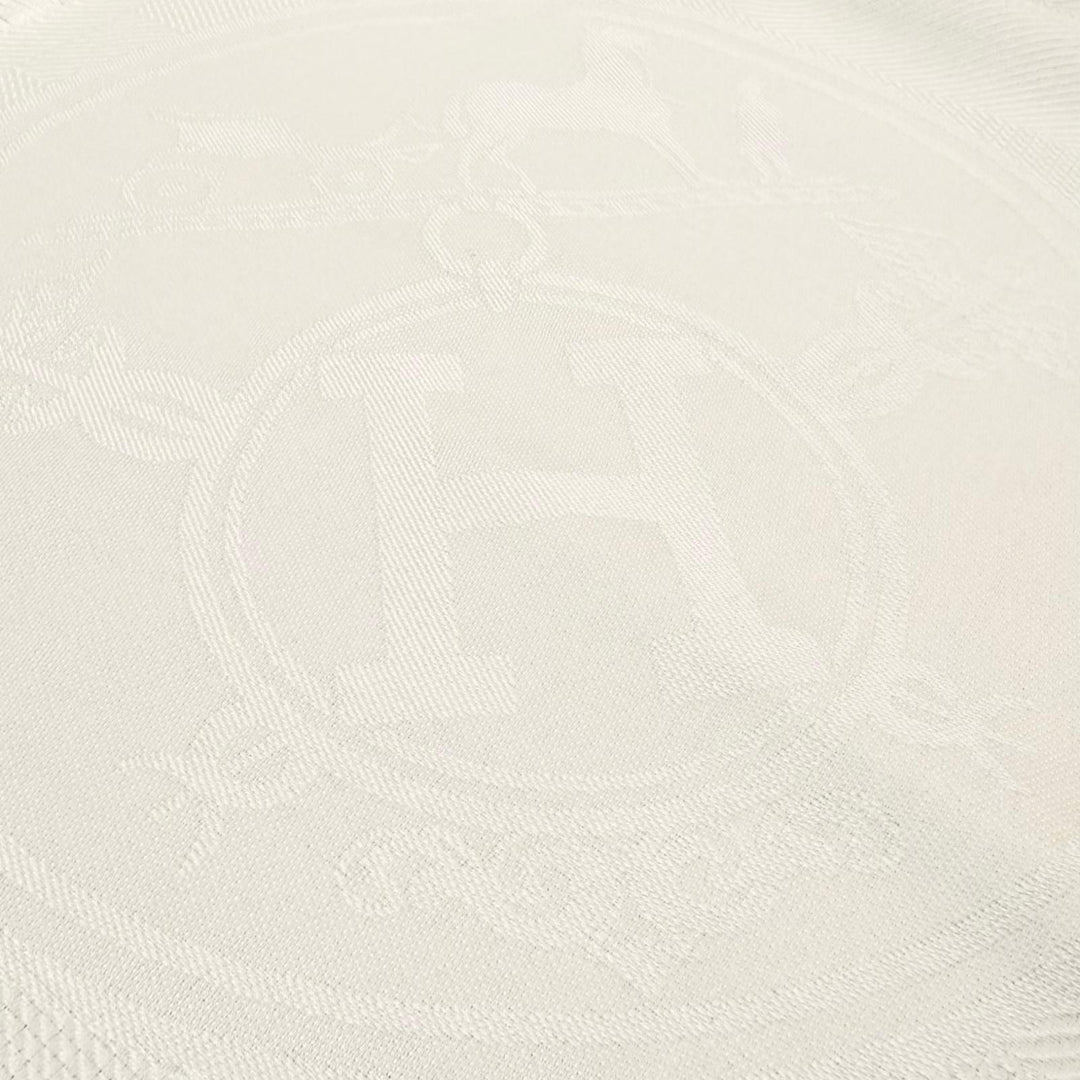 Pristine HERMES Stall New Libris Large shawl with fringe cream cashmere Women
