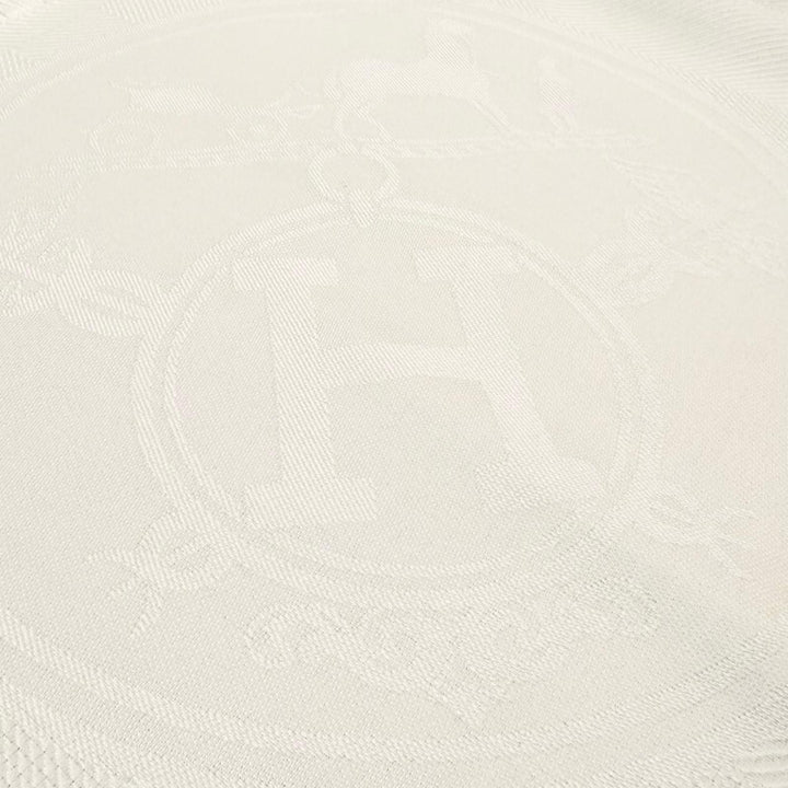 Pristine HERMES Stall New Libris Large shawl with fringe cream cashmere Women