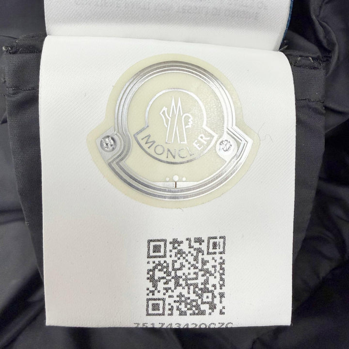 Great MONCLER down coat FLAMMETTE Logo patch Hooded black Nylon Women 1