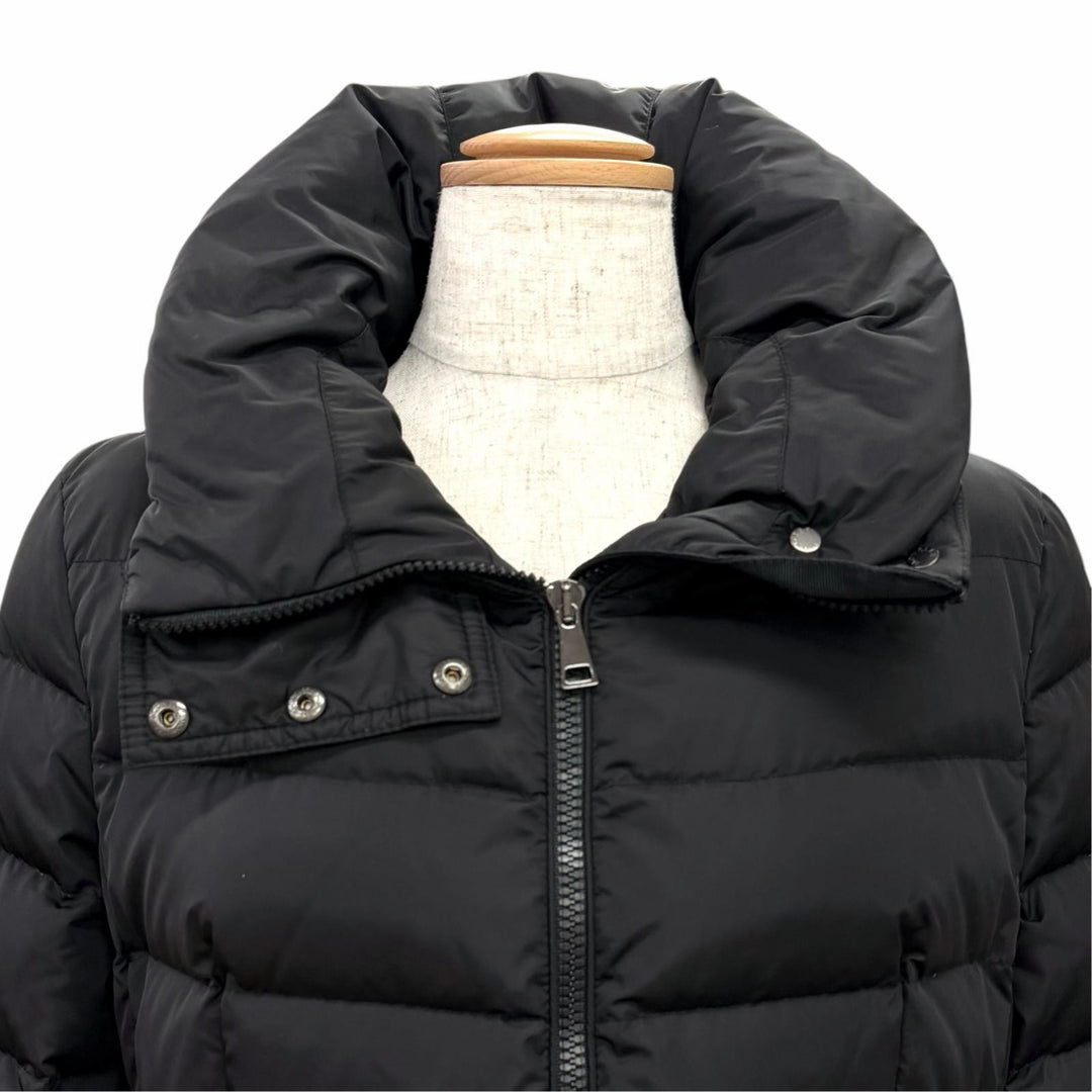 Great MONCLER down coat FLAMMETTE Logo patch Hooded black Nylon Women 1