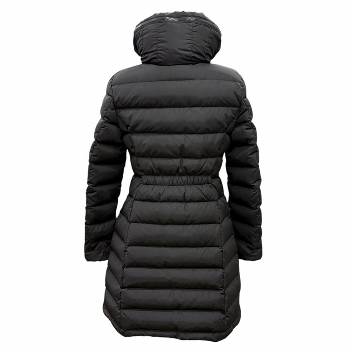Great MONCLER down coat FLAMMETTE Logo patch Hooded black Nylon Women 1