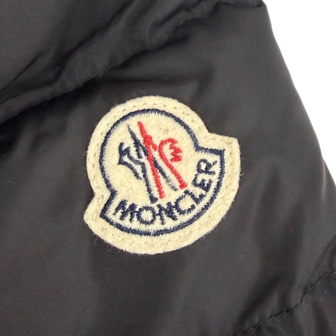 Great MONCLER down coat FLAMMETTE Logo patch Hooded black Nylon Women 1