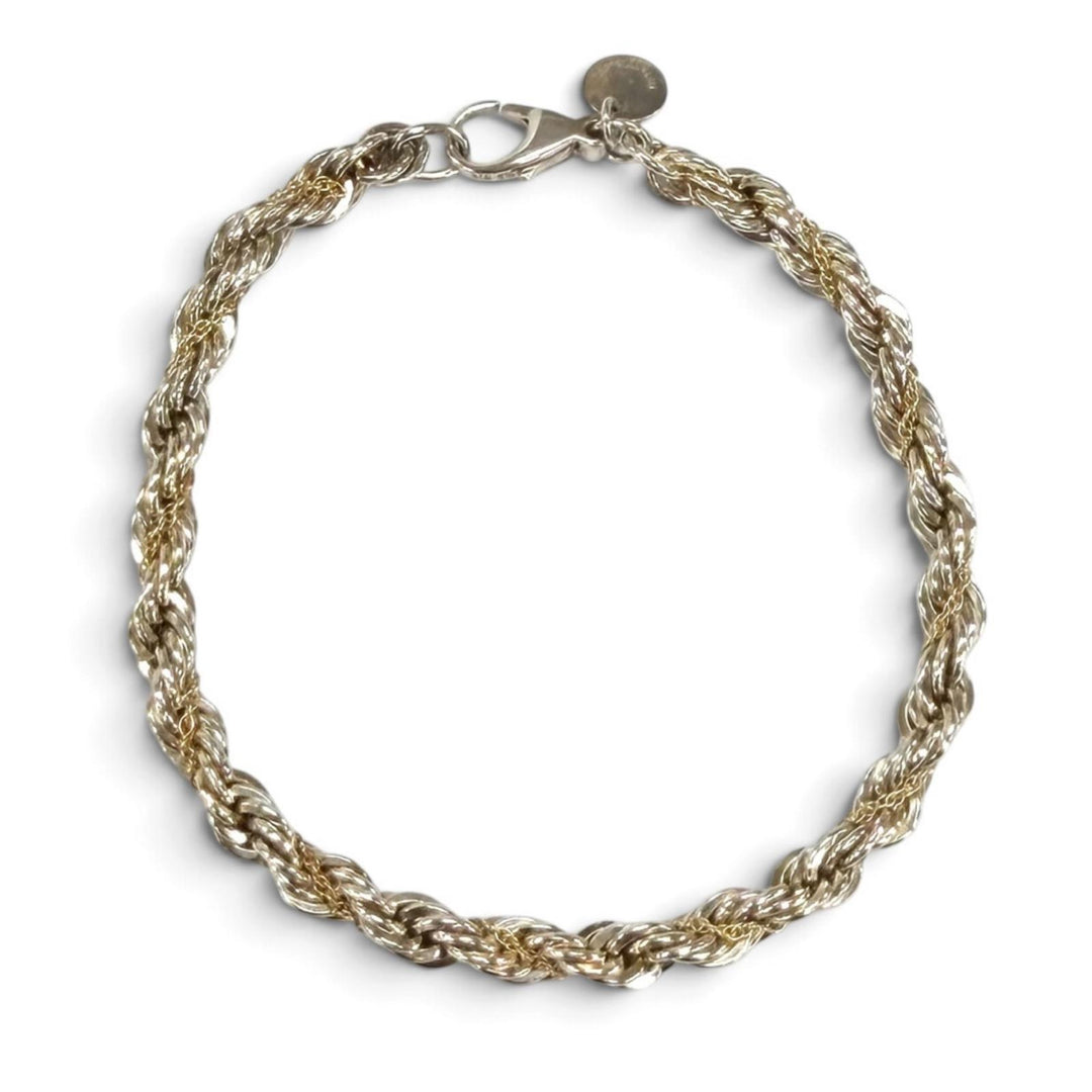 Great TIFFANY&Co. bracelet Twist Chain Silver 925 mens