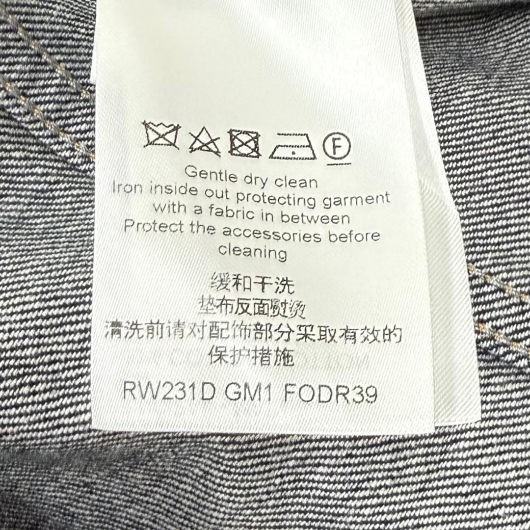 Excellent LOUIS VUITTON one piece Logo ZIP Leather detail denim Indigo cotton 40